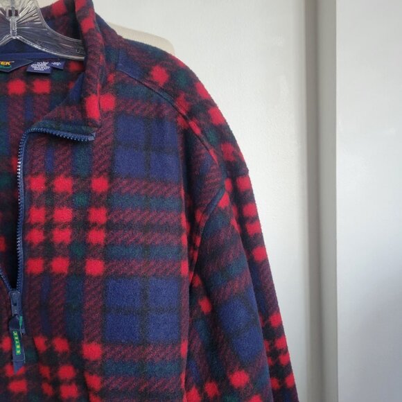 Eddie Bauer Men’s EBTEK 1/4 Zip-up Plaid Warm Fleece Pullover (Size: Large) - Picture 4 of 14